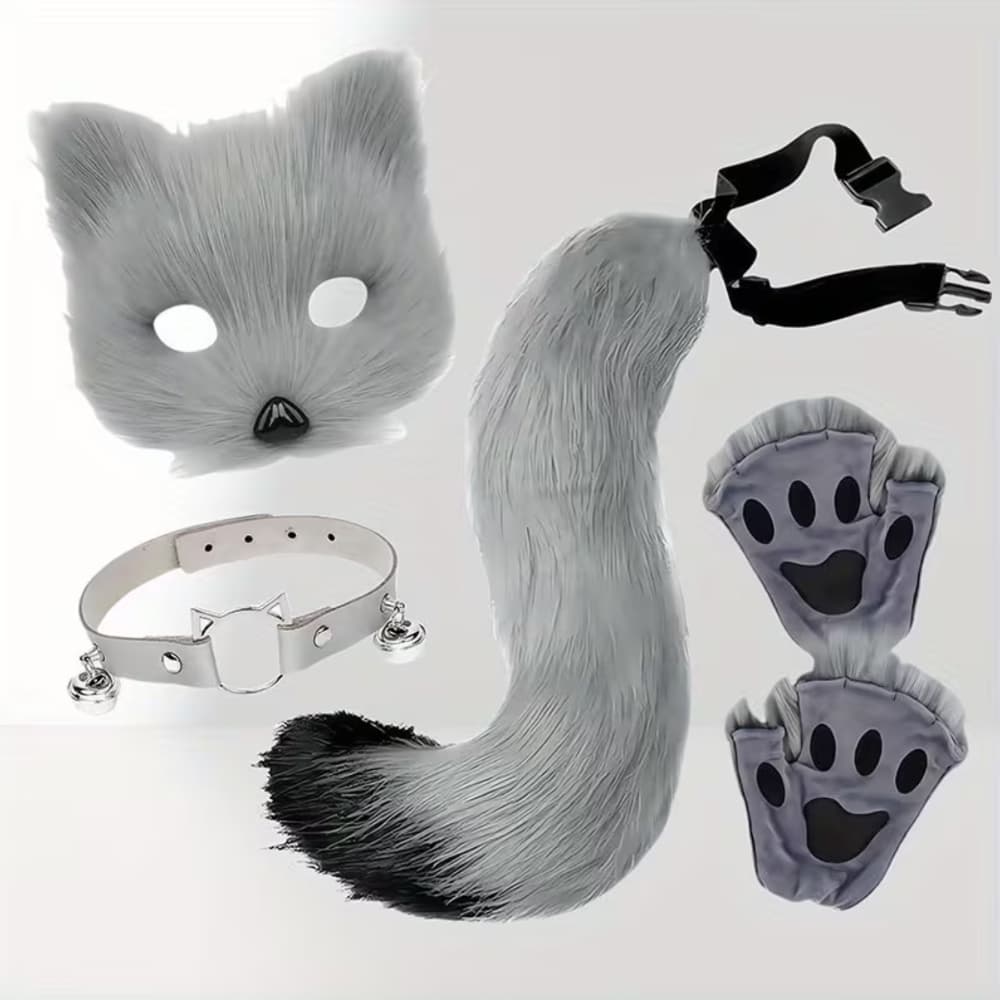 Kassi mask, saba ja käpad, kostüüm täiskasvanutele